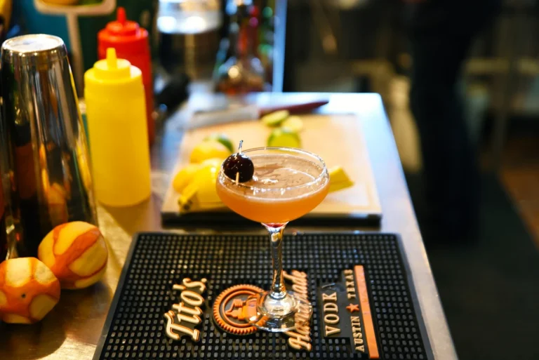 A craft cocktail on the Soup Spoon bar